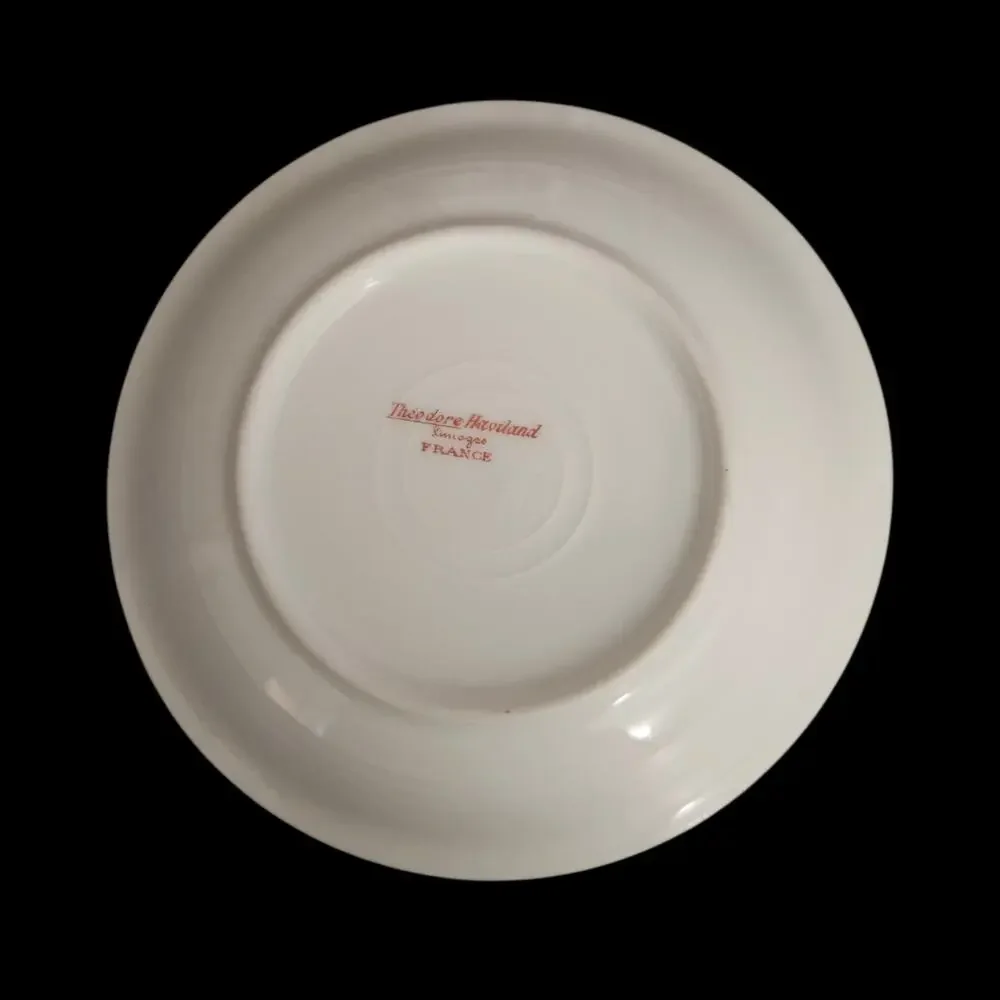 Theodore Haviland Limoges France Pink Rose Dessert Bowls Set of 4 Floral China